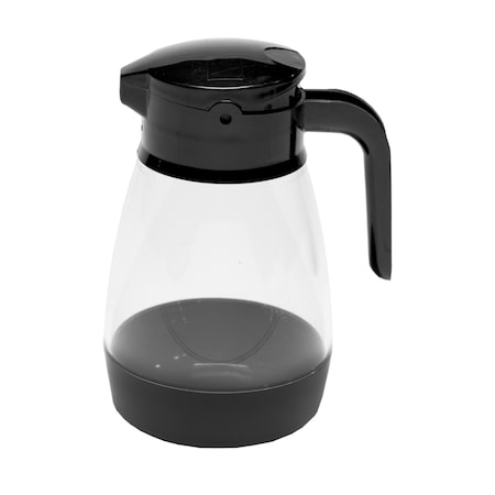 SERVICE IDEAS Syrup Dispenser, 16oz, Black/Clear SY916BL